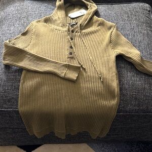 Olive Ribbed Women's Sweater